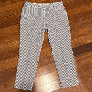 J. Crew Navy and White Striped Capri Pants